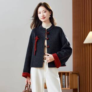 时髦外ZH2636 女小个子中国双风装 0套面毛呢羊大衣 新款 秋冬季