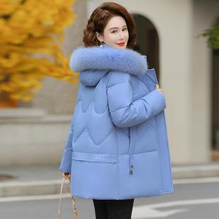 正套品撤柜白鹅绒羽绒加服中长款 83021寒毛领宽松厚可脱卸 狐狸71