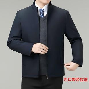 J装 羽绒服士男中年立领爸内爸加G06 休闲外套可拆胆厚保 新款 冬季