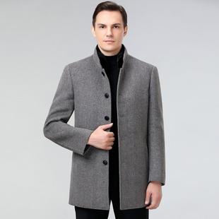 毛大6801 羊呢毛大衣立领短款 ZZ秋衣冬中年 双面呢克派服男士 新款