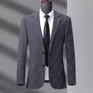 冬品秋牌休闲西服男装 套老8806年两粒扣单西外套中年商中务外爸爸