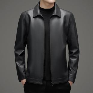 秋春宁真皮皮8675 KJ衣男外套大码 海领绵羊皮皮夹克爸爸翻装