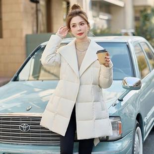 HR-D225-2季024新款女冬修身收中长装款羽绒服女小个子翻领外套HR
