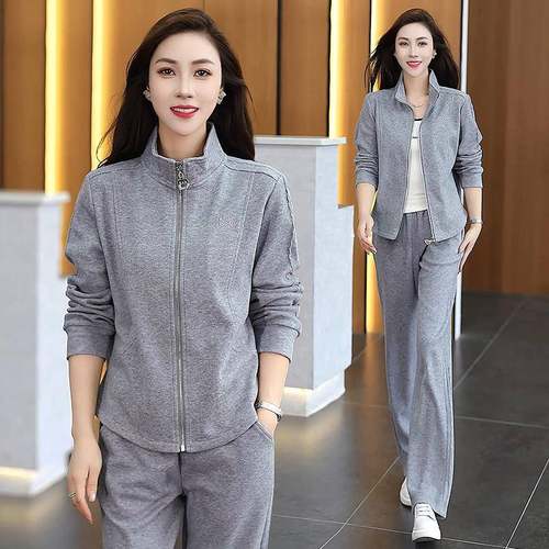 闲运休动套女装春秋新款9672564时尚洋气质小子妈妈显瘦跑步两件