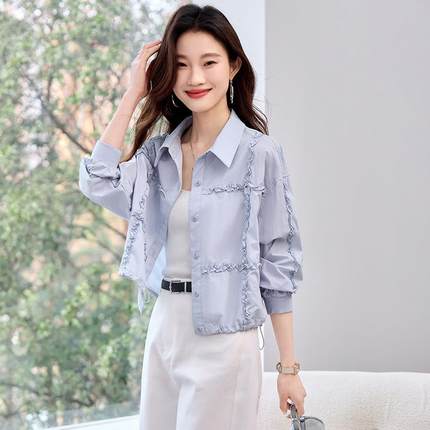 耳边拼木接外短女春季新款韩版宽松ZOU5810R显瘦百搭棒球服套夹克