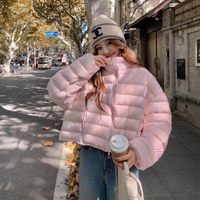 粉色领立轻个D122-276暖新绒排骨羽绒服女冬季款小子短款奶呼呼爆
