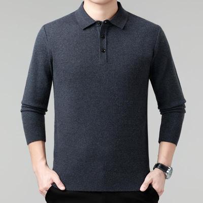 季羊绒衫中领年男61318-TB士翻宽打冬底衫松商务保暖针织衫羊毛衣