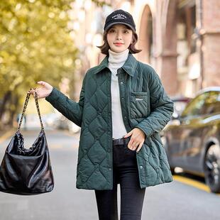 棉服女女款秋冬显瘦气质时尚高级感轻薄中长款士翻领外Y套新S23SY