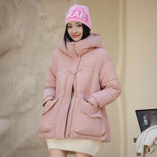 品撤柜冬季新正款时尚休闲百搭韩版绒羽绒棉鸭服感小个67-715子高