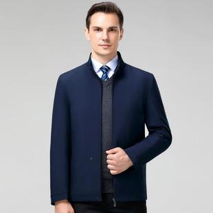 冬季中年男士加棉绒夹克领立5105-F外套商务老轻薄棉服茄克爸爸装