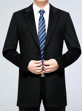 冬装新款男士男全羊绒大衣中长款西中青年装时尚帅气23801毛服呢