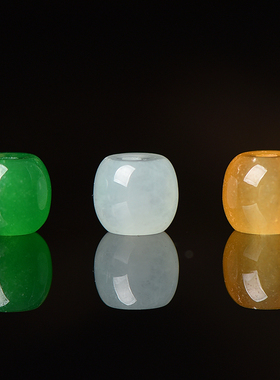 三彩玉髓老型珠白色绿色黄色桶珠手链手串隔珠配珠diy饰品配件