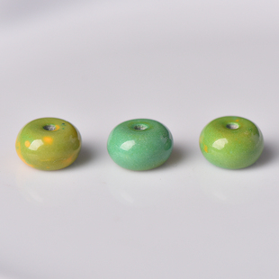 菱镁矿菜籽绿黄算盘珠鼓珠隔珠手工DIY星月菩提文玩手串厚隔片