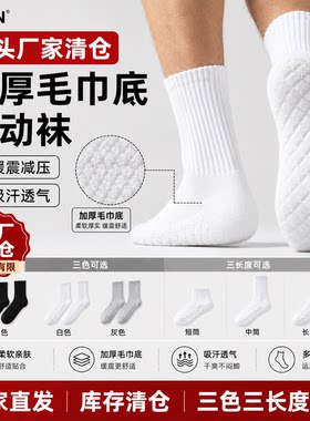 毛圈加厚缓震袜身透气夏季运动