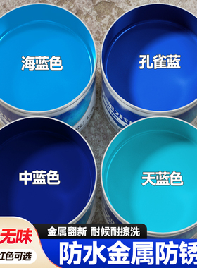 蓝色油漆桶装水性天蓝色防锈漆车厢三轮车汽车专用小瓶自喷漆小桶