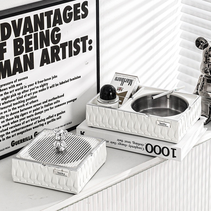 轻奢菱形烟灰缸高端大气上档次