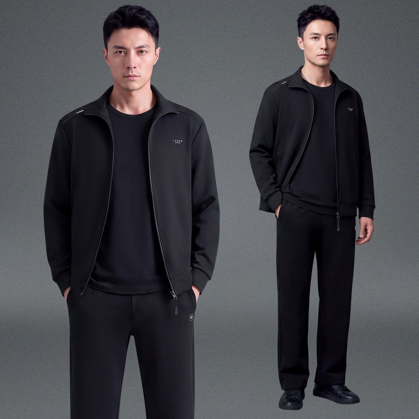 运动套装男秋季新款中年爸爸休闲套装宽松卫衣跑步锻炼运动服春秋