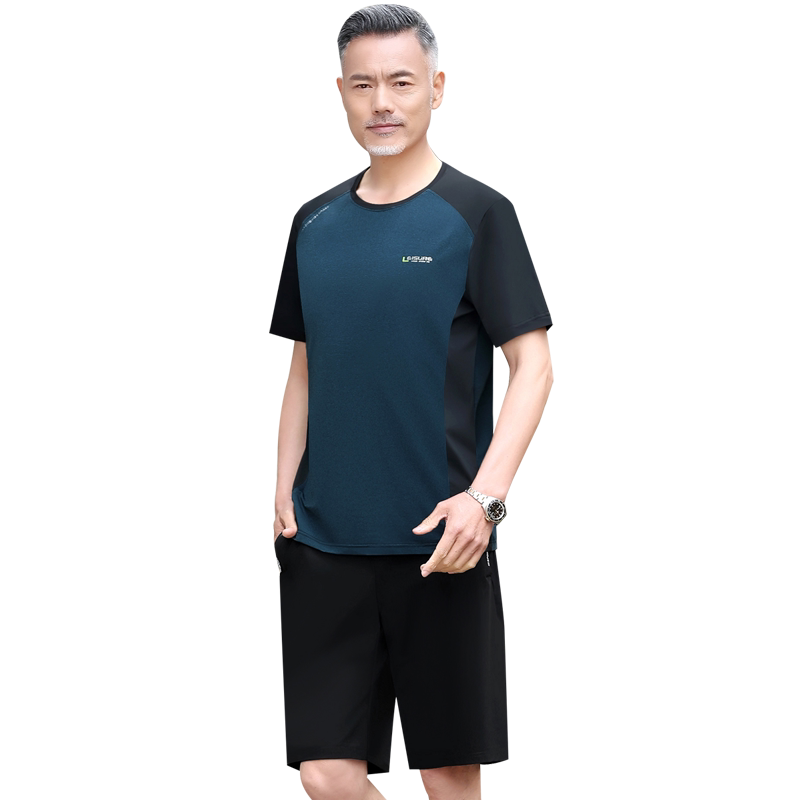 中老年运动套装男士夏季短袖休闲