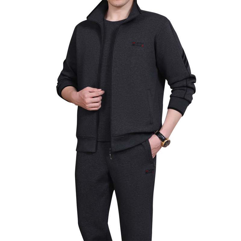 新款休闲运动服套装男春秋三件套