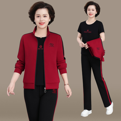 中年妈女装春秋休闲运动套