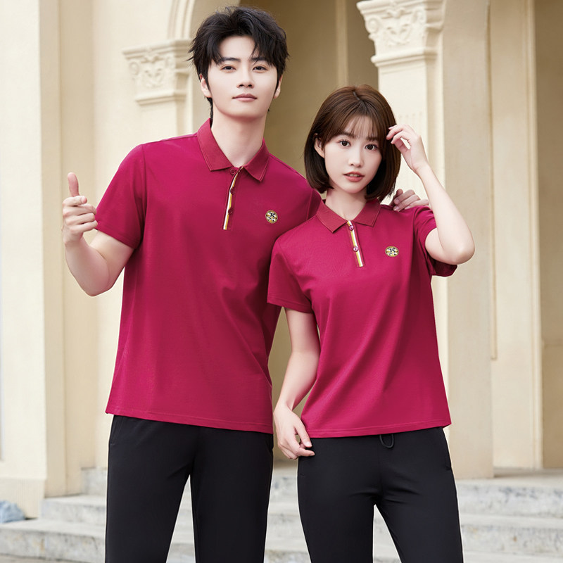 polo衫短袖男女夏季同款运动服套装夏款休闲情侣T恤半袖上衣薄款