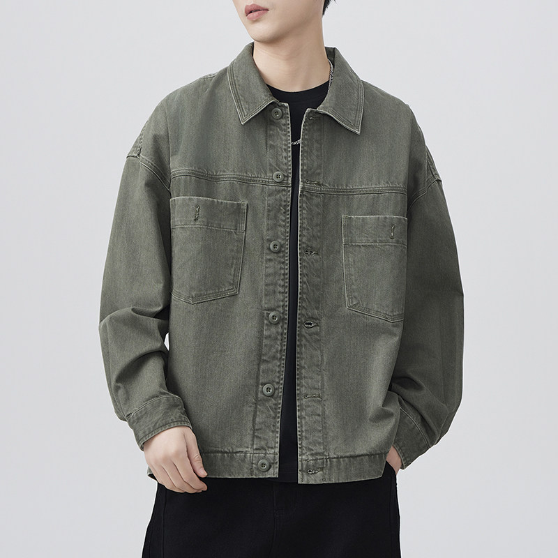 重磅360g男士夹克2025年新款秋冬季美式潮牌宽松休闲衬衫工装外套