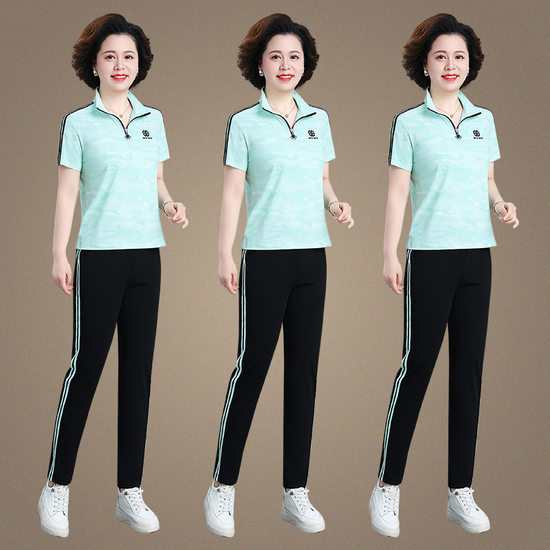 时尚运动套装女夏季小个子洋气显瘦连帽卫衣两件套薄款印花休闲服
