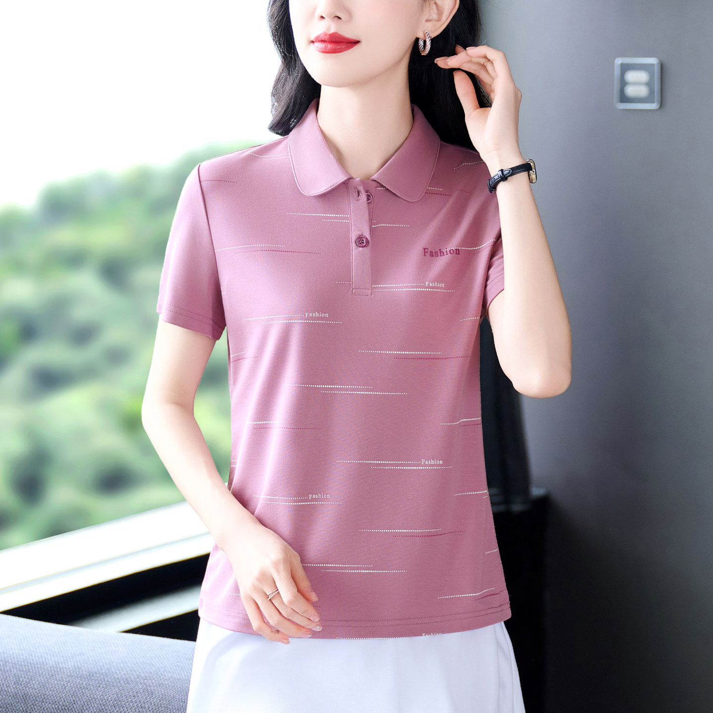 夏天短袖t恤女2026新款今年流行的女士polo小衫洋气减龄上衣夏装