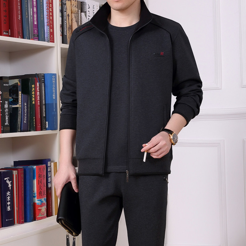 新款休闲运动服套装男春秋二件套