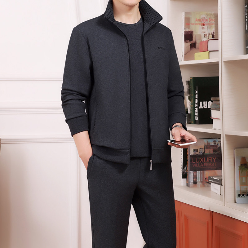 中老年运动套装男春春秋季爸爸装中年人男士休闲运动服三件套