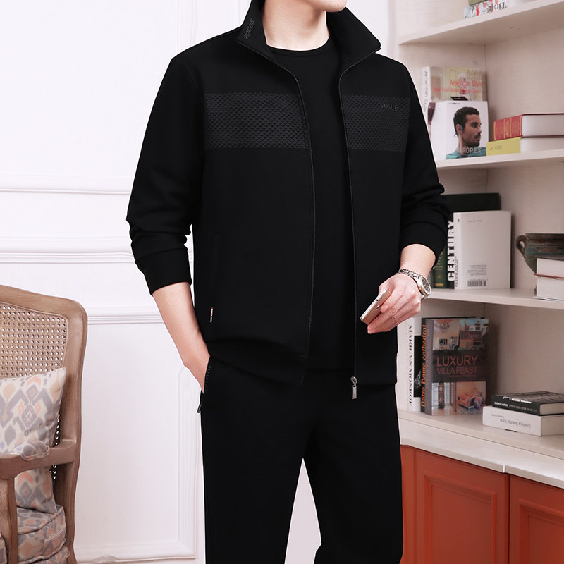 新款休闲运动服套装男春秋二件套