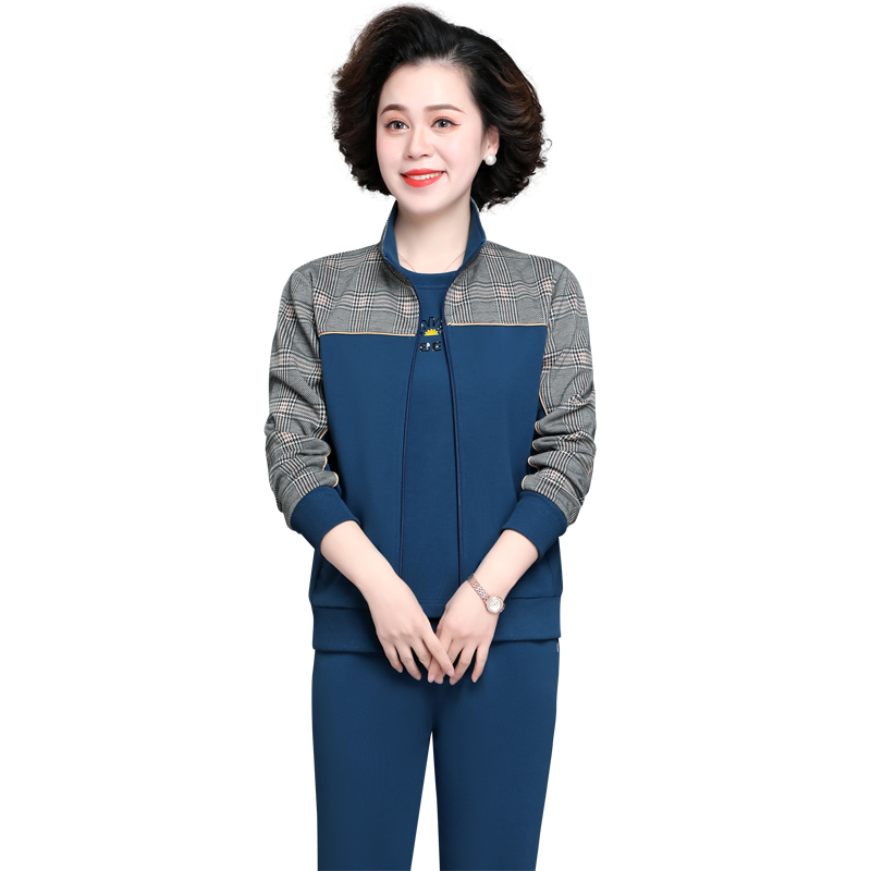 妈妈秋装运动服套装洋气中老年女春秋装外套大码中年妇女老人衣服