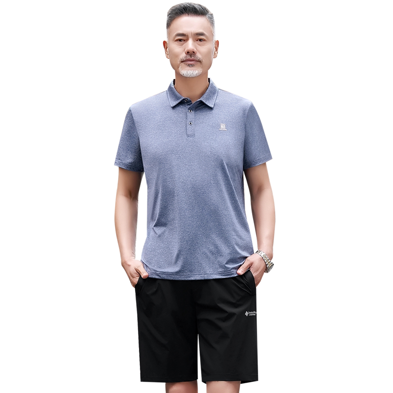 中老年运动套装男士夏季冰丝