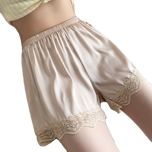 蕾丝安全裤女夏季薄款防走光可外穿不卷边冰丝打底裤宽松居家短裤