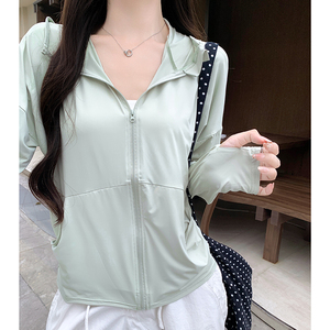 UPF99+冰丝防晒衣女夏季2026新款防紫外线户外连帽防晒服开衫外套