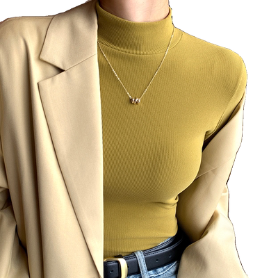 半高领打底衫女内搭秋冬中领上衣