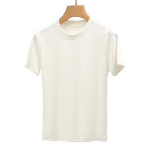 美式正肩短袖T恤女夏季2026新款黑白色修身设计感小众打底上衣女