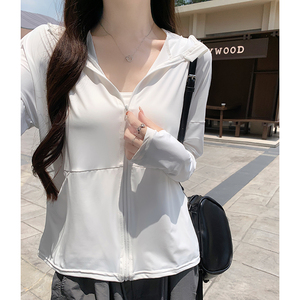 UPF99+白色冰丝防晒衣女夏季2026新款防紫外线户外防晒服开衫外套