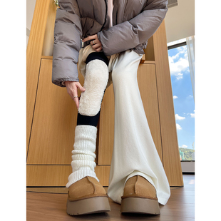 加绒加厚高腰抗寒保暖毛秋裤 新款 女2025冬季 羊羔绒护膝护腰打底裤