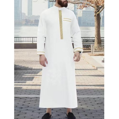Muslim men's long robe非洲男士长袍长袖刺绣民族服饰摩洛哥长袍