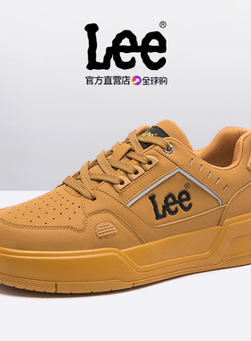 Lee男鞋潮牌高级感2026春秋新款小麦色休闲板鞋运动真皮百搭鞋子