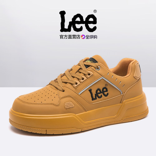 Lee小麦色真皮休闲板鞋