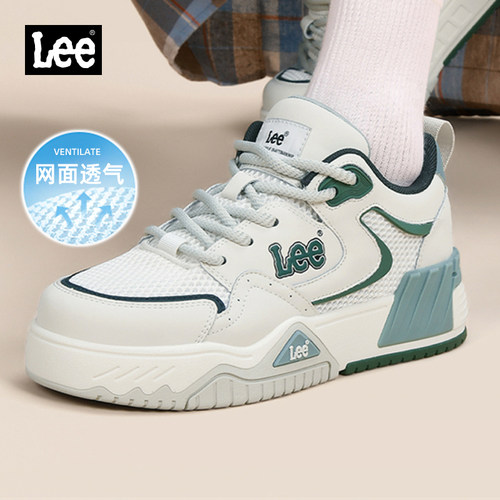 Lee厚底增高透气网面板鞋
