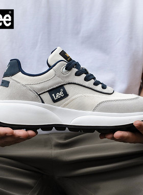 Lee男鞋2026新款春秋透气复古跑鞋软底缓震厚底运动鞋薄款休闲鞋