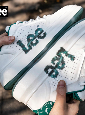 Lee男鞋2026春季新款厚底小白鞋男高级感潮鞋真皮运动休闲板鞋男