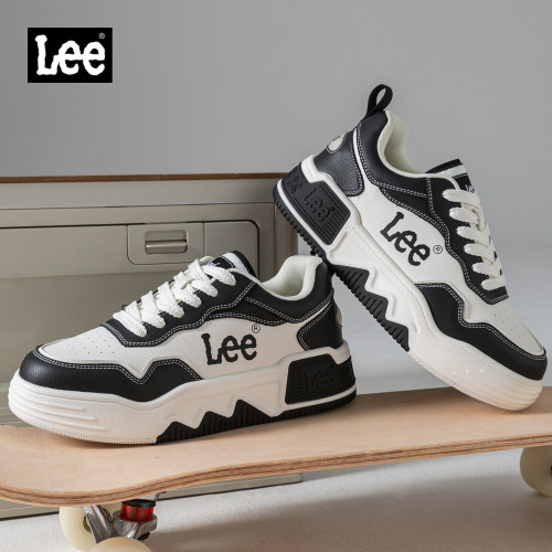 Lee真皮透气厚底增高板鞋