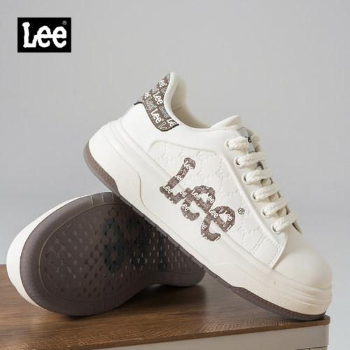 Lee厚底增高百搭小白鞋男