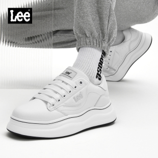 子2026新款 休闲板鞋 厚底增高男鞋 真皮男士 高级感小白鞋 Lee男生鞋