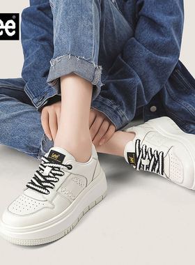 Lee女鞋2026春秋新款百搭小白鞋女款厚底面包鞋女生鞋子休闲板鞋