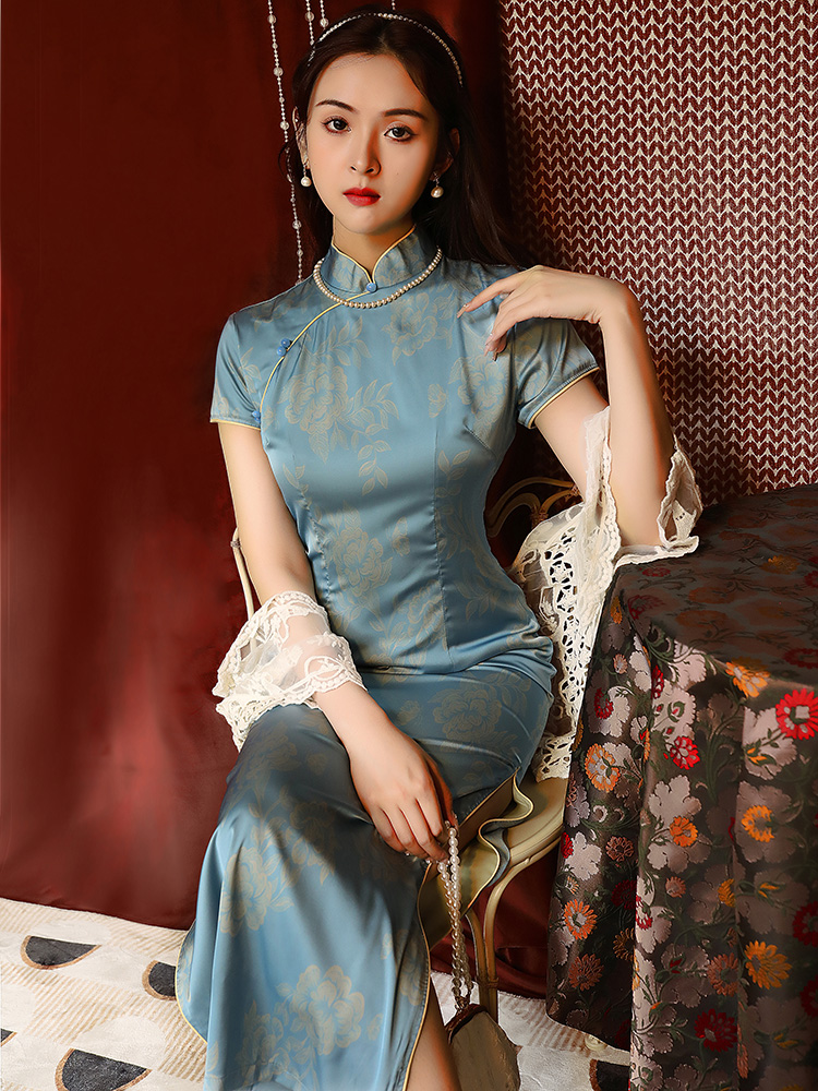 高级感旗袍2022年新款少女年轻款气质高端长款复古气质民国风夏季
